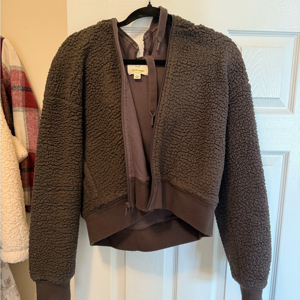 Brown/Purple Zip-Up Jacket